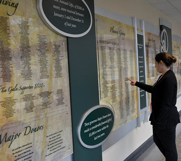 Donor Wall at Debora Foundation