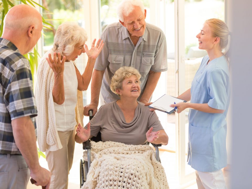 Woman leaving hospital