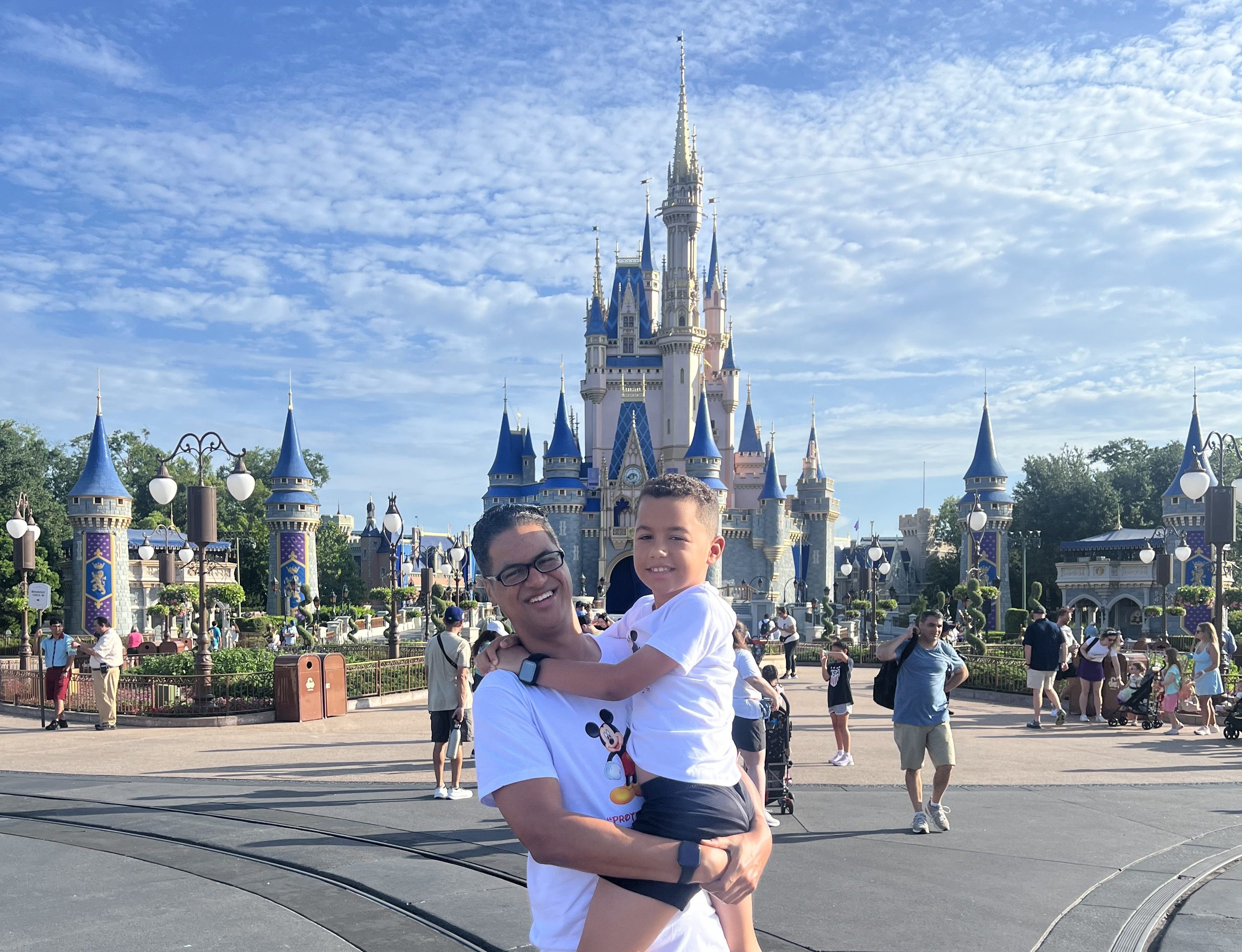 patient in front of disney castle