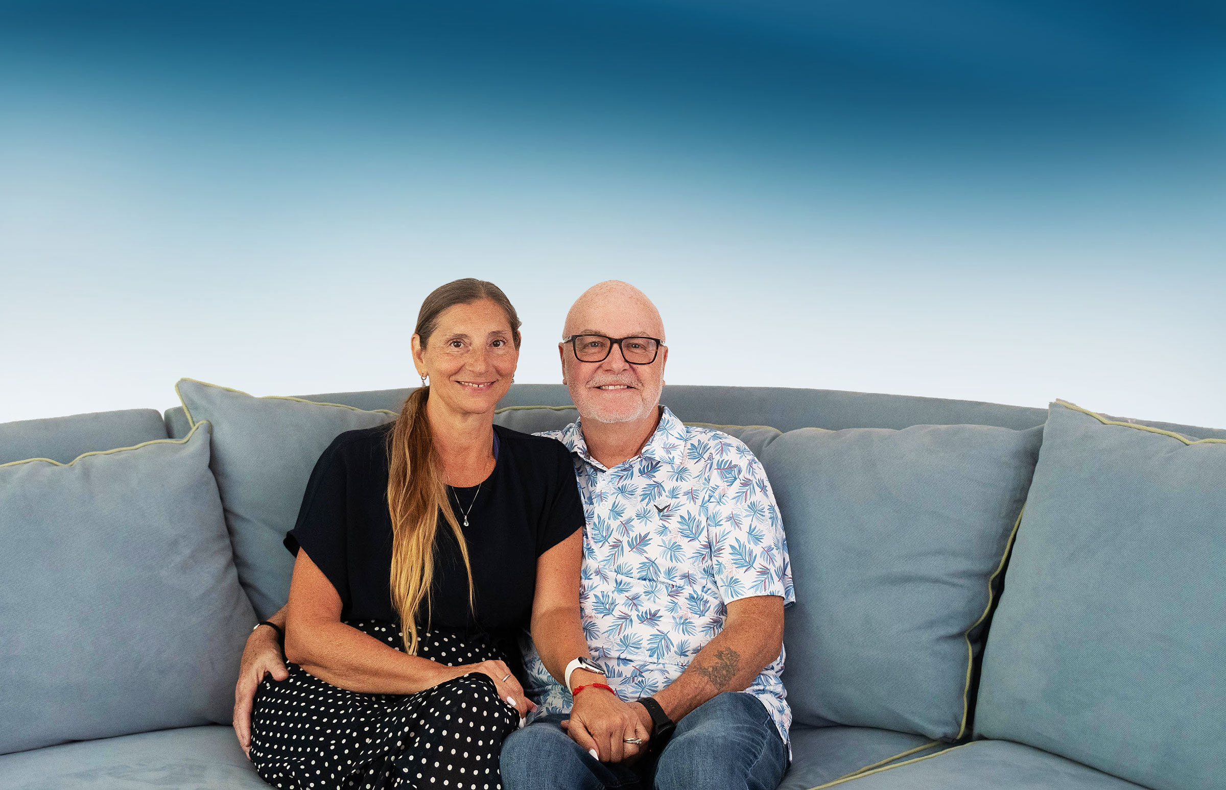 Couple sitting together